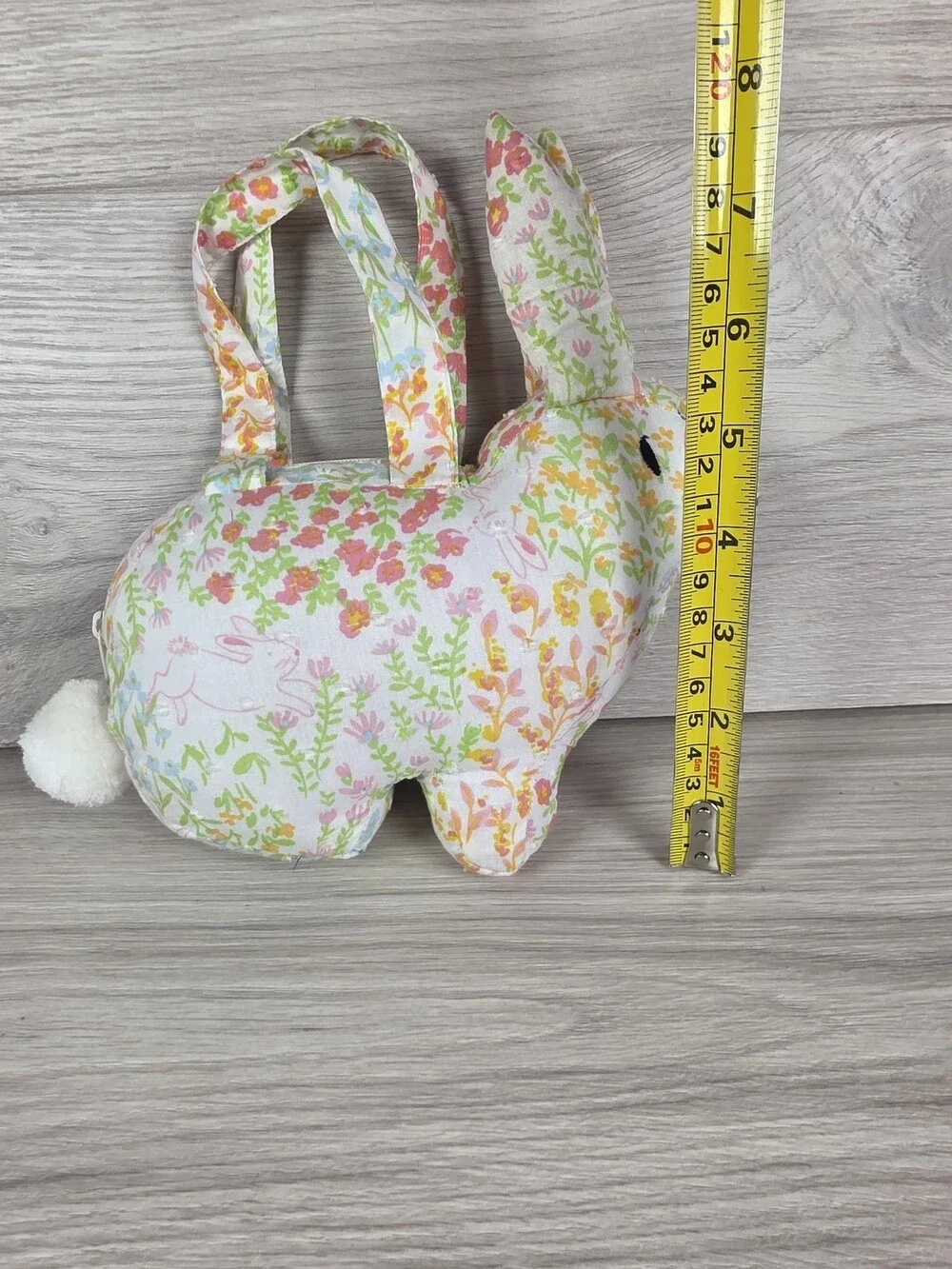 Easter Bunny Bag Novelty Fabric Handbag or Purse w Floral Print Kids SU55